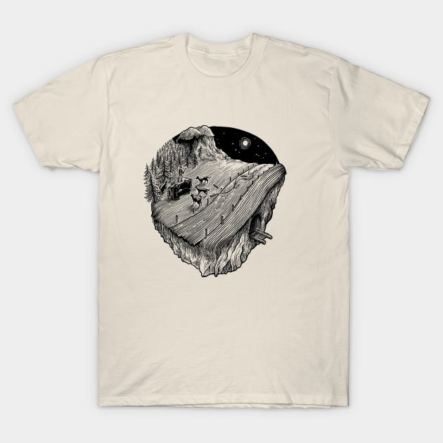 Moonlit Nightdrive – Wolf T-Shirt by nichtsdestotrotz